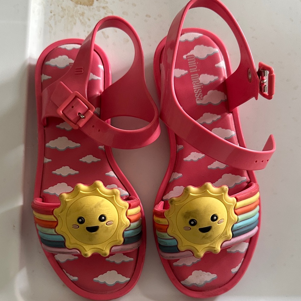 Mini Melissa Kids' Pink and Yellow Sun Sandals